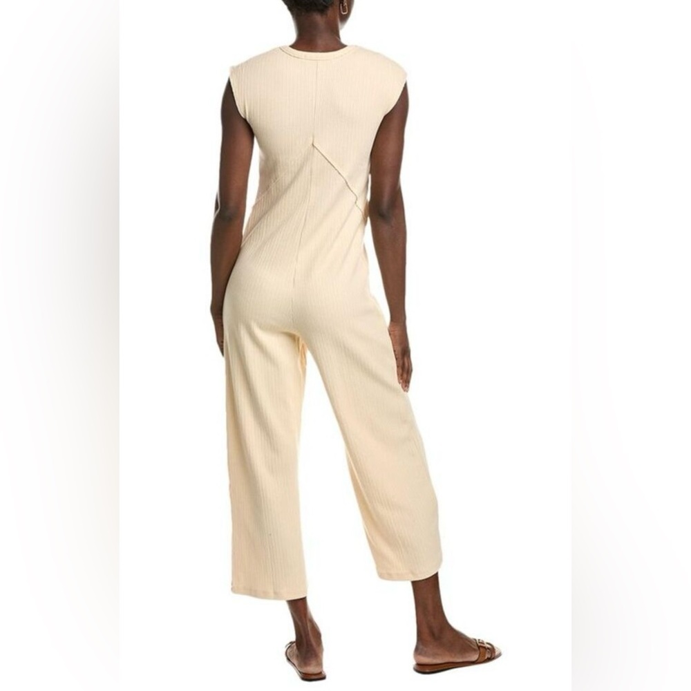 NWOT Project Social T See Me Seamed Pointelle Jumpsuit Cream, size XS - Picture 2 of 6